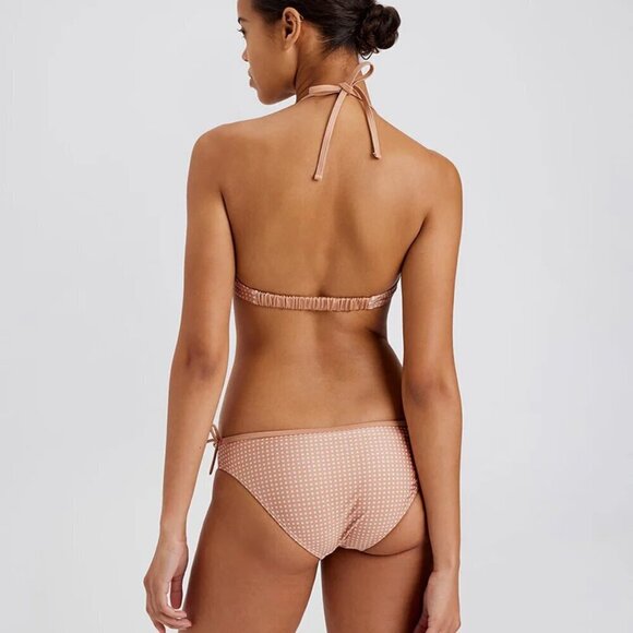 New Solid & Striped Sydney Baby Polkadot Taupe Bikini Top/Bottom Set NWT Medium - Picture 4 of 11